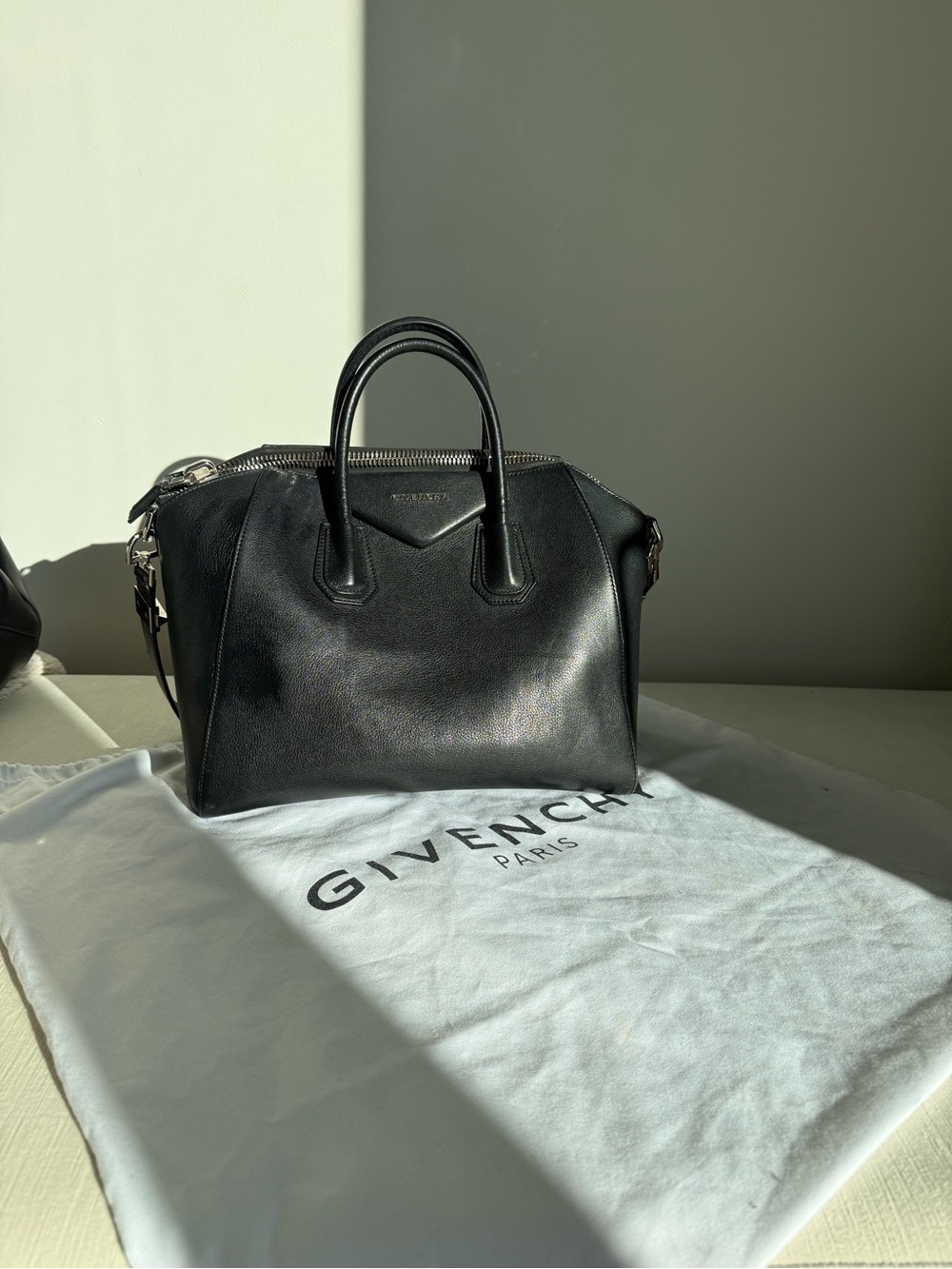 Givenchy Black Leather Satchel with Top Handles